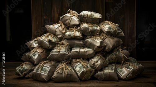 cash bags of money photo