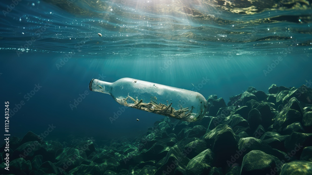 Fototapeta premium life glass bottle