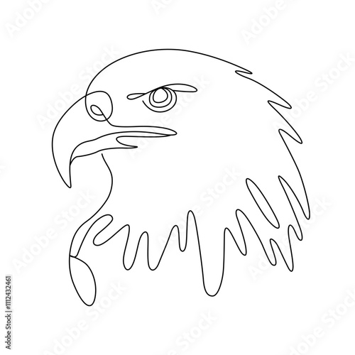 Single line art of eagle head vector art illustration