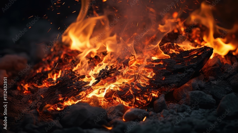 Naklejka premium embers fire ashes