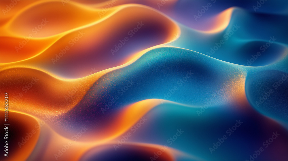Fototapeta premium Abstract Waves of Blue and Gold Light