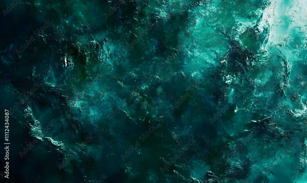 Abstract teal and dark green textured background, resembling a deep ocean or mysterious landscape. Ideal for design projects needing a dramatic, moody aesthetic. Abstract teal and dark green textured background, resembling a deep ocean or mysterious landscape. Ideal for design projects needing a dramatic, moody aesthetic.