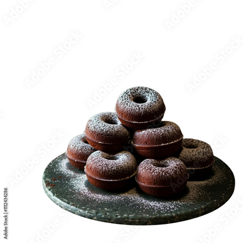 Chocolate-Glazed Donuts with Colorful Sprinkles on transparent background