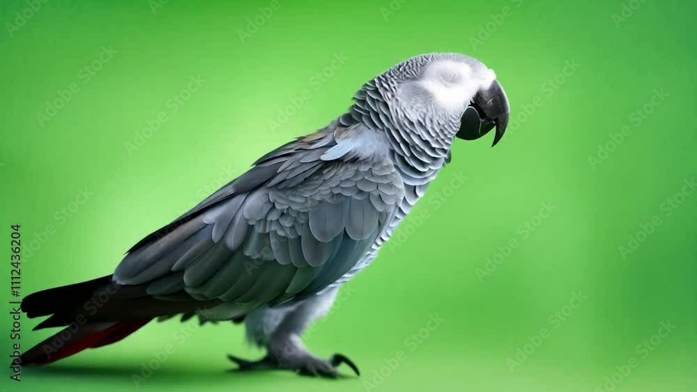 African grey parrot. The African grey parrot shines brightly. a vibrant parrot on a green backdrop. a cheerful scene with a colorful bird. African grey parrot. The African grey parrot shines brightly. a vibrant parrot on a green backdrop. a cheerful scene with a colorful bird.