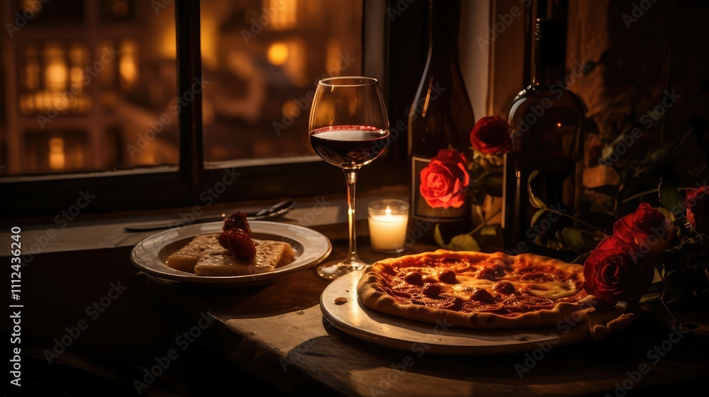 dinner pizza wine dinner pizza wine