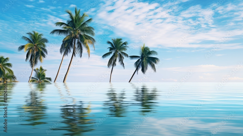 reflection palm trees background reflection palm trees background