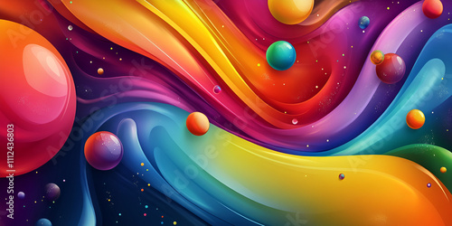 Vibrant Abstract Space and Wave Design