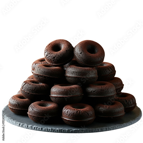 Chocolate-Glazed Donuts with Colorful Sprinkles on transparent background