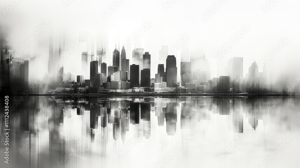Fototapeta premium skyline abstract black and white