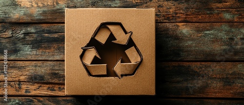 Ecoconscious packaging with a paper box and corrugated cardboard materials photo