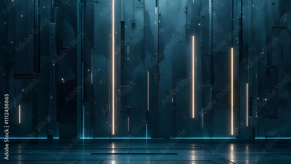 Obraz premium Futuristic wall background, futuristic wallpaper, 