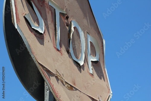 Картината върху платно Stop sign as a symbol of a bygone time