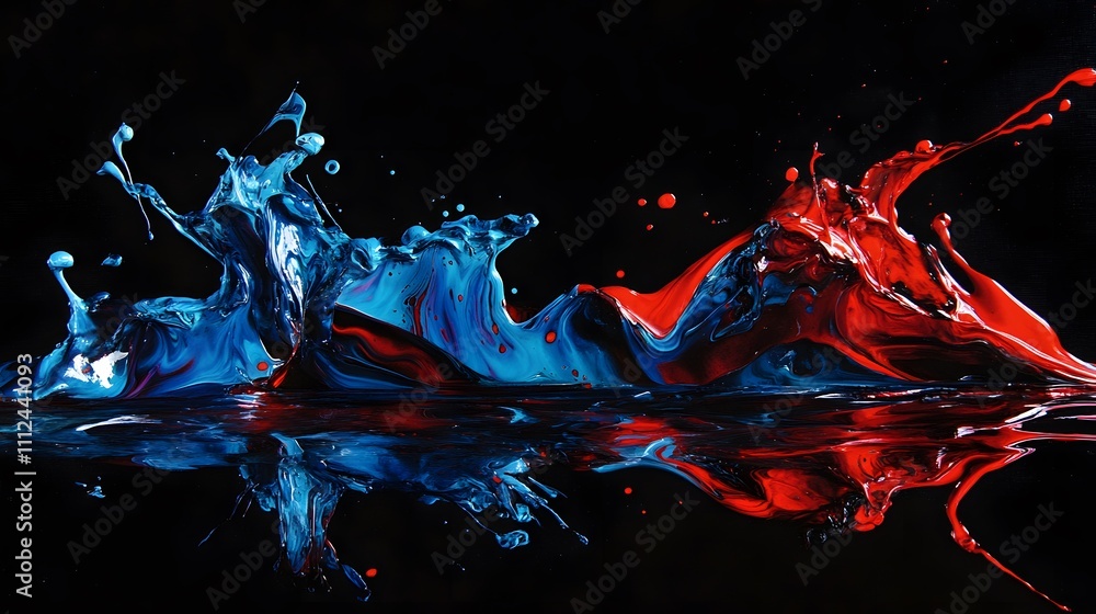 Abstract Red And Blue Paint Splash Art Abstract Red And Blue Paint Splash Art