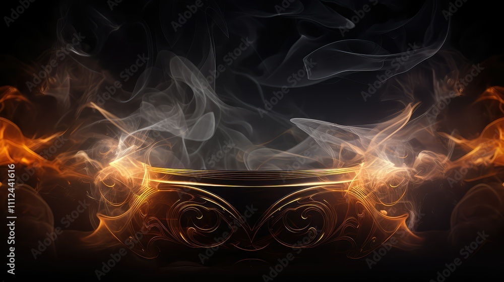 Fototapeta premium shiny black gold smoke