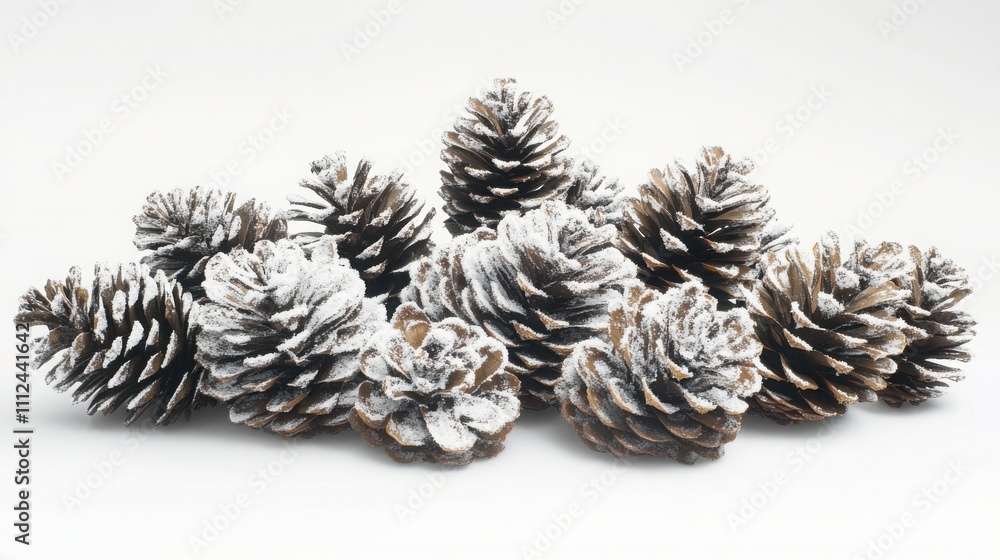 Snow-dusted pine cones for winter holiday decor and festive craft ideas Snow-dusted pine cones for winter holiday decor and festive craft ideas