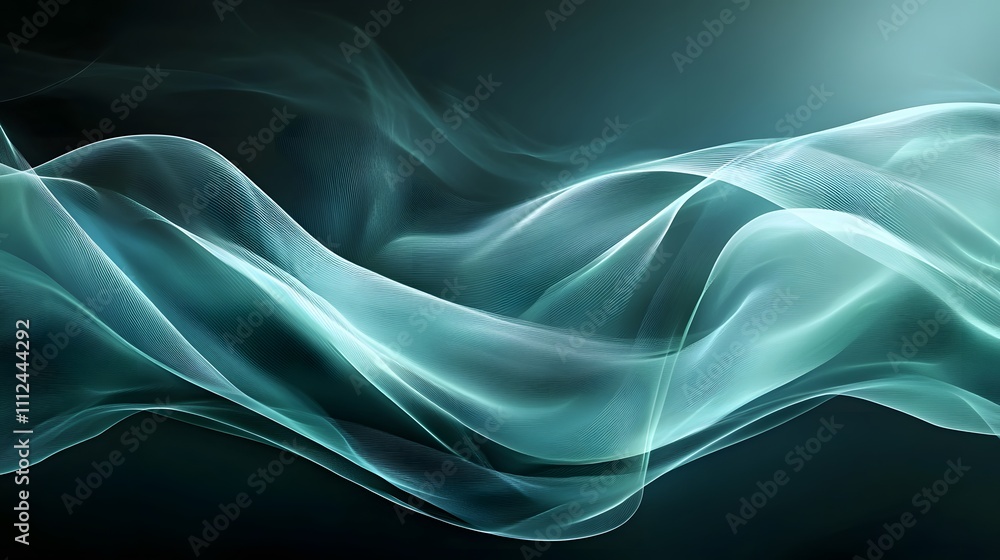 Abstract Teal Wave Forms Digital Art Design Abstract Teal Wave Forms Digital Art Design