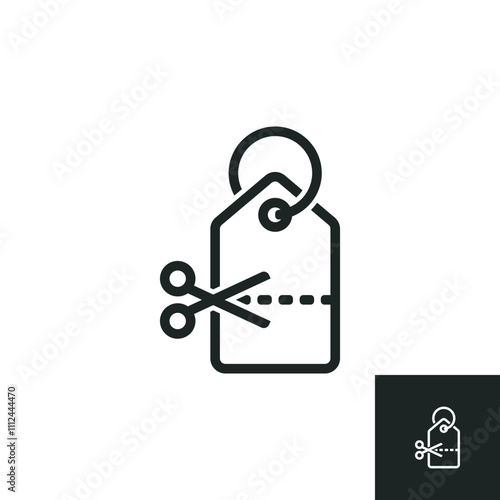 Cutting price icon isolated on white background