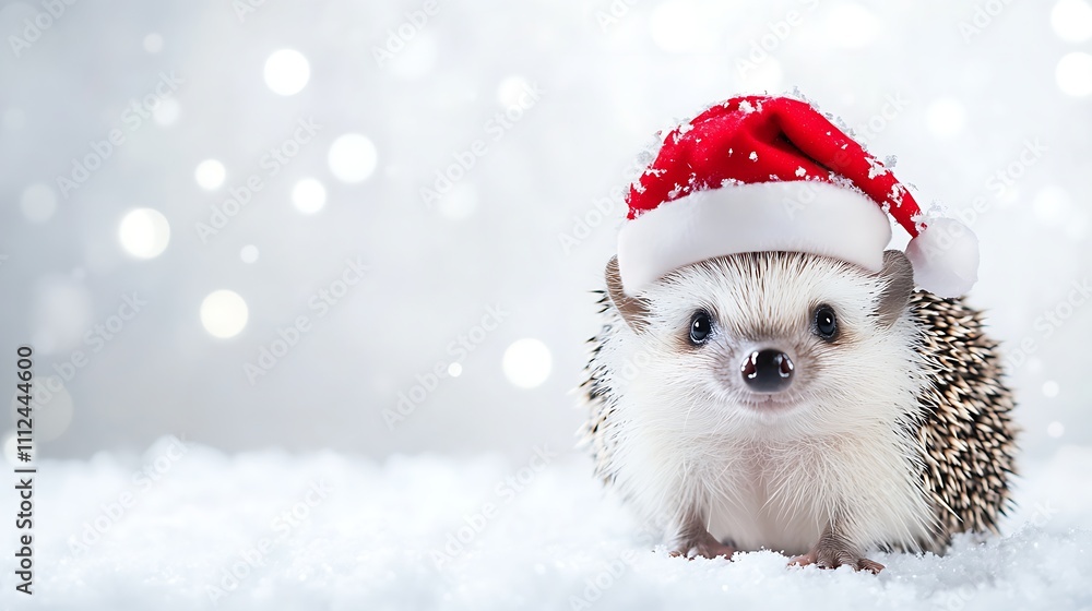 Santa Hat on a Happy Hedgehog Santa Hat on a Happy Hedgehog
