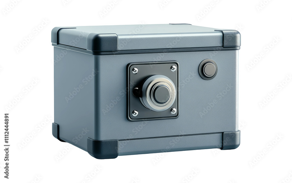 Secure metal box on transparent background Secure metal box on transparent background