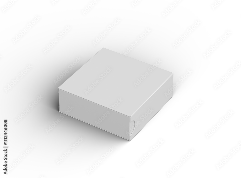 Render of a square sliding drawer box on a transparent background Render of a square sliding drawer box on a transparent background
