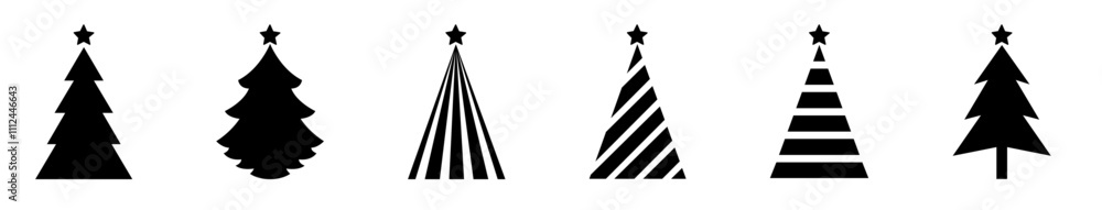 set of christmas trees set of black christmas tree vector illustration christmas icon tree black and white tree set of christmas trees set of black christmas tree vector illustration christmas icon tree black and white tree