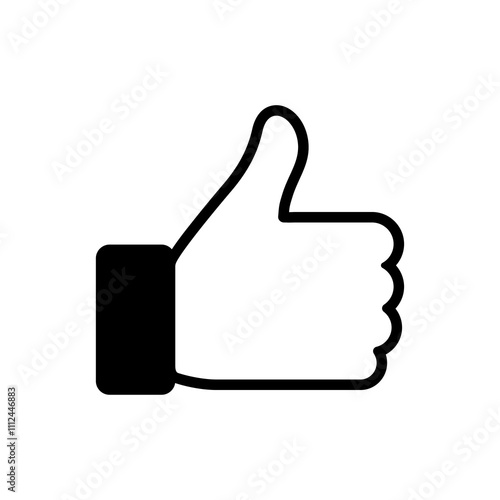 thumb up icon, like sign, like symbol isolated on transparent background, thumb up PNG photo