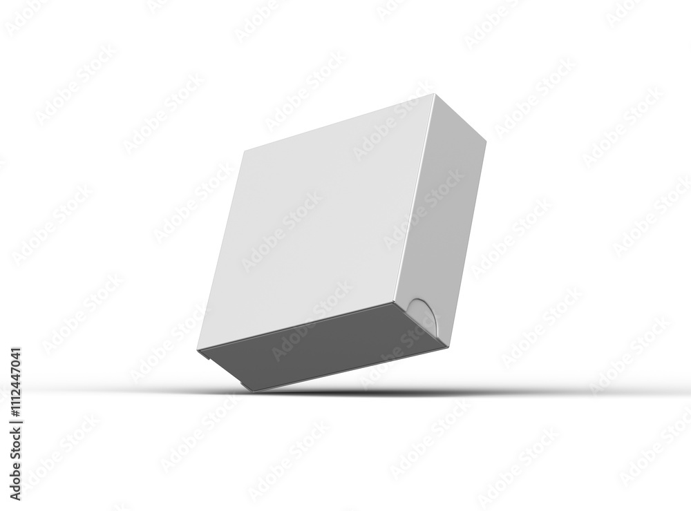Render of a square sliding drawer box on a transparent background Render of a square sliding drawer box on a transparent background