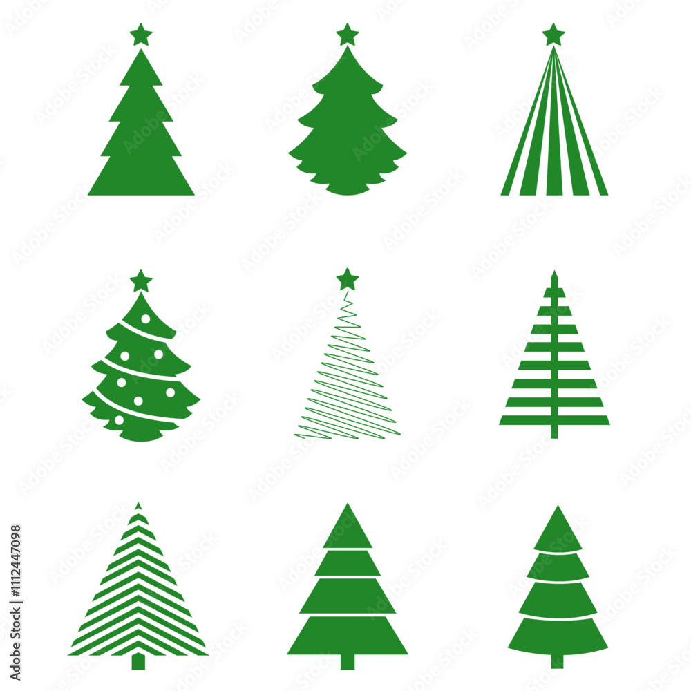 set of christmas trees set of green christmas tree vector illustration christmas icon tree set of christmas trees set of green christmas tree vector illustration christmas icon tree