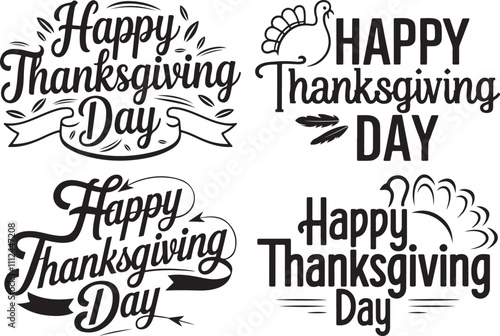 Thanksgiving Day Text Design  | Creative Typography Art | Festive T-Shirt Design for Holiday Celebration | Thanksgiving Quote Design | Fall Harvest Graphics | Turkey Day Celebration | Autumn Holiday. photo