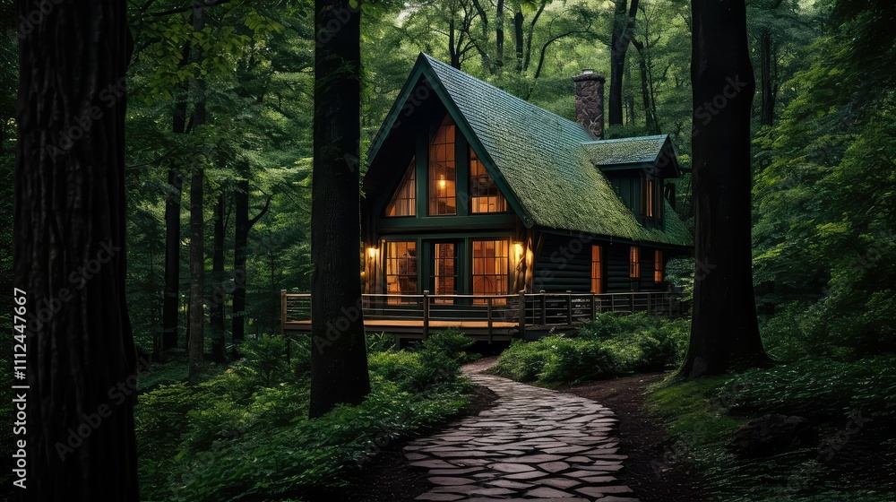 forest house with trees forest house with trees