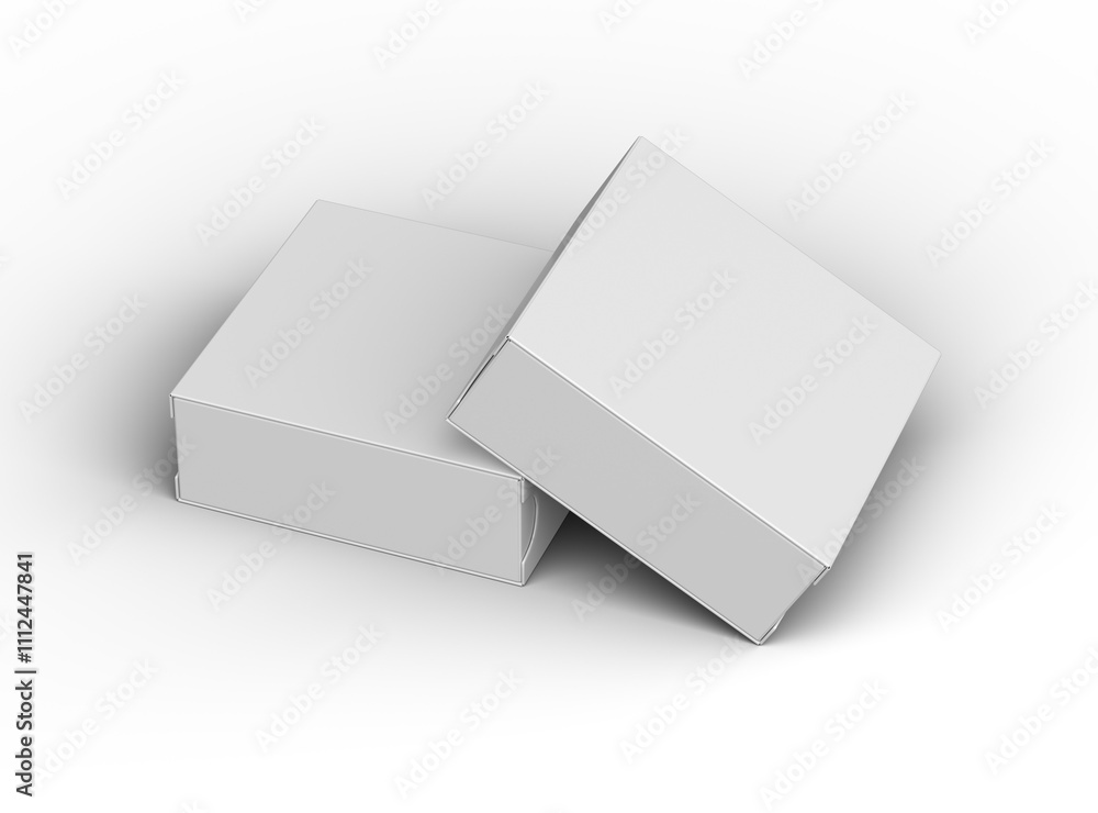 Render of a square sliding drawer box on a transparent background Render of a square sliding drawer box on a transparent background