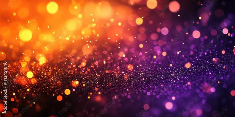 A futuristic abstract pattern of glowing neon particles in shades of orange and purple. A futuristic abstract pattern of glowing neon particles in shades of orange and purple.