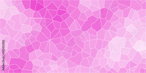 Abstract mosaic polygonal and tiles wallpaper background with pink color. Rose pink Geometric Modern creative background. Geometric polygonal background with different figures.