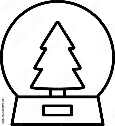 Winter Christmas tree snowball isolated.
Christmas themed snowball icon. 
Transparent background.