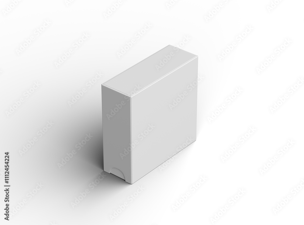 Rendered image of a square sliding drawer box on a light background Rendered image of a square sliding drawer box on a light background