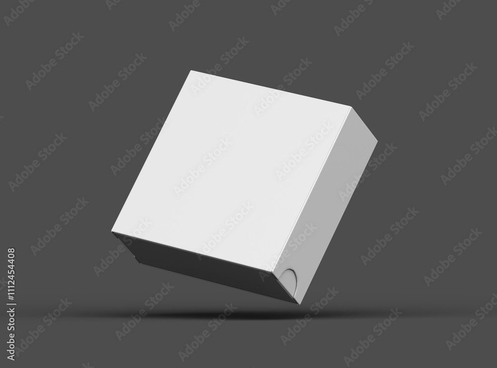 Rendered image of a square sliding drawer box on a dark background Rendered image of a square sliding drawer box on a dark background