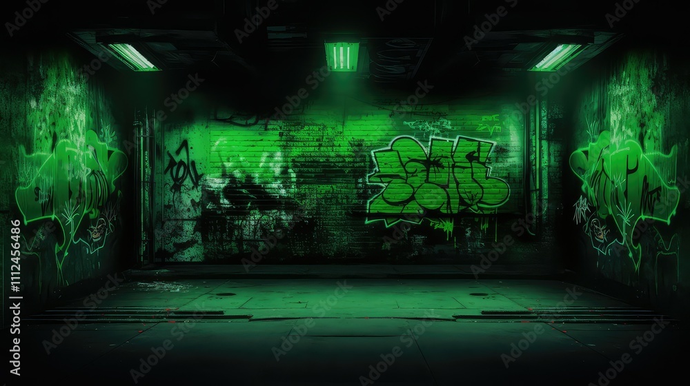 graffiti grunge green background