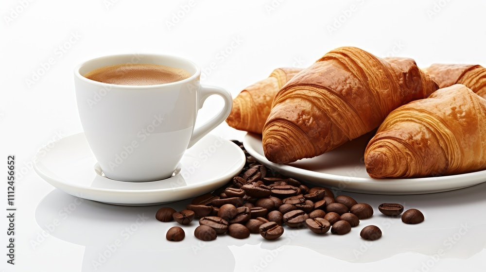 breakfast coffee isolated on white breakfast coffee isolated on white