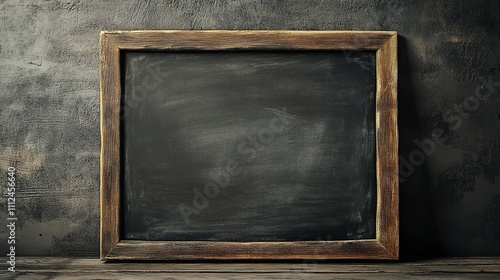 A Clean Slate Chalkboard Framed in Wood Ideal for Educational Use

 photo