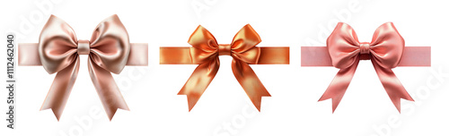 Elegant Ribbons on Transparent Background