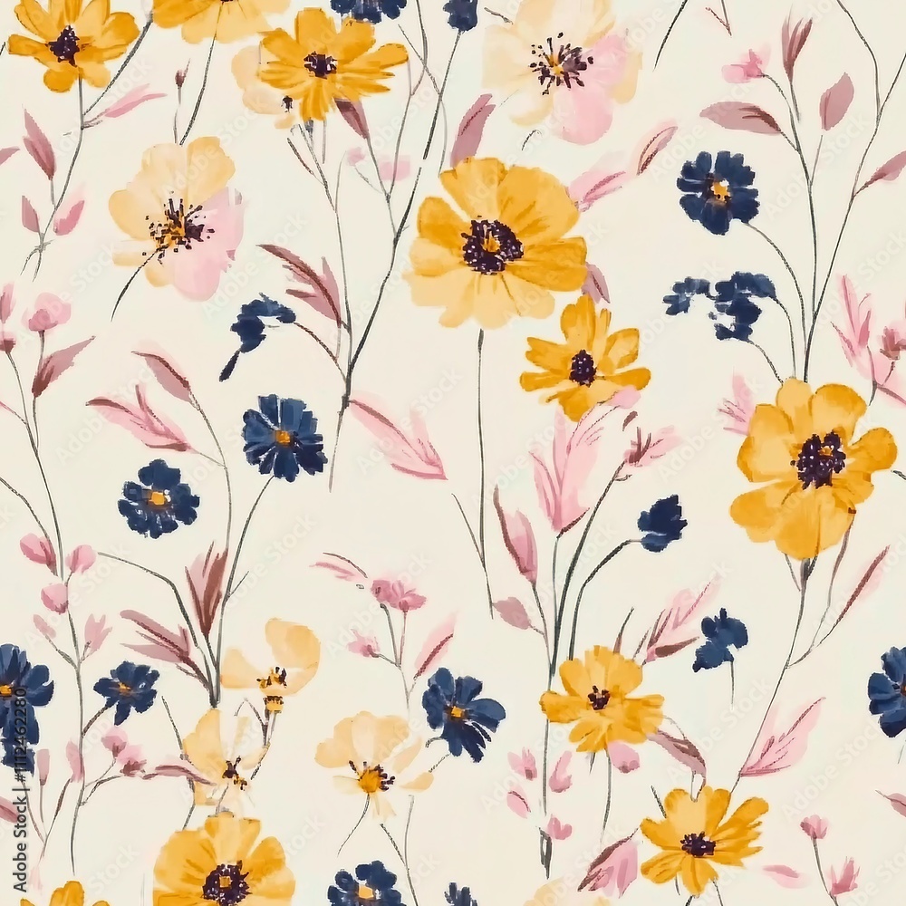 delicate feminine seamless pattern with wildflowers delicate feminine seamless pattern with wildflowers
