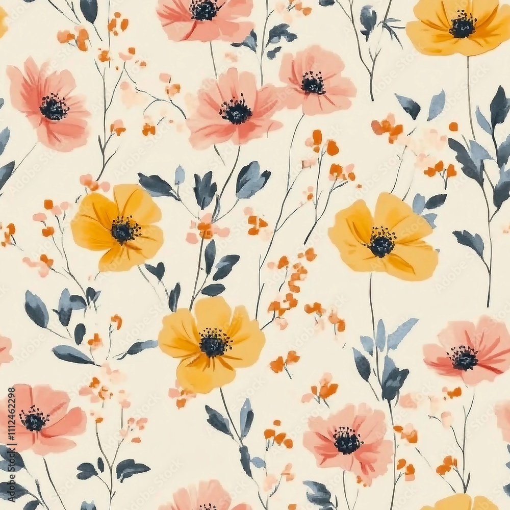 delicate feminine seamless pattern with wildflowers delicate feminine seamless pattern with wildflowers