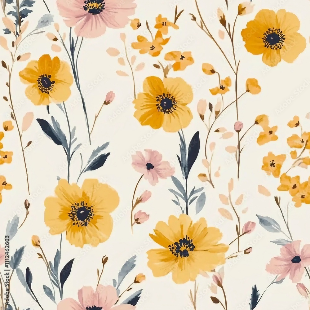 delicate feminine seamless pattern with wildflowers delicate feminine seamless pattern with wildflowers