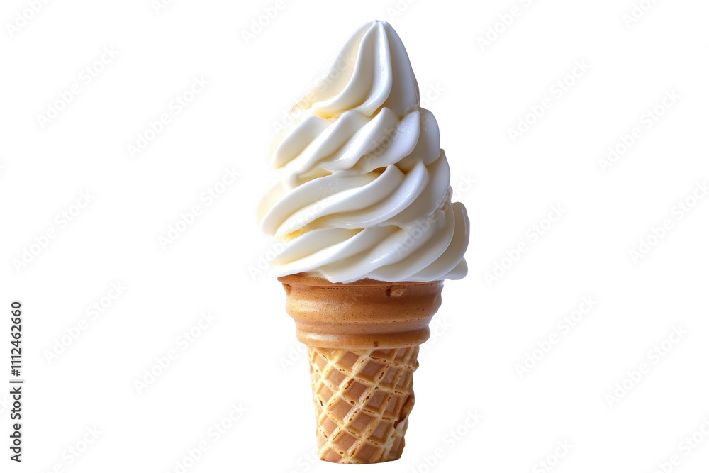 Soft Serve Ice Cream Cone Stands Tall isolated on png transparent background. Soft Serve Ice Cream Cone Stands Tall isolated on png transparent background.
