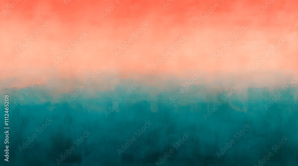 Abstract Coral And Teal Gradient Painting Abstract Coral And Teal Gradient Painting