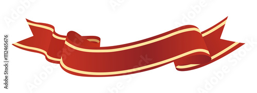 Red 3D ribbon illustration