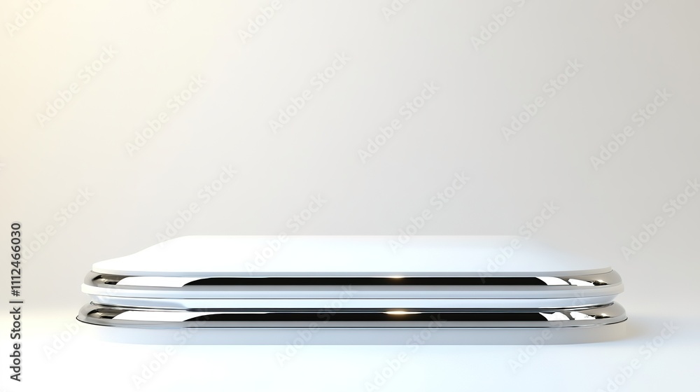 Stacked modern laptops on white background with reflection Stacked modern laptops on white background with reflection