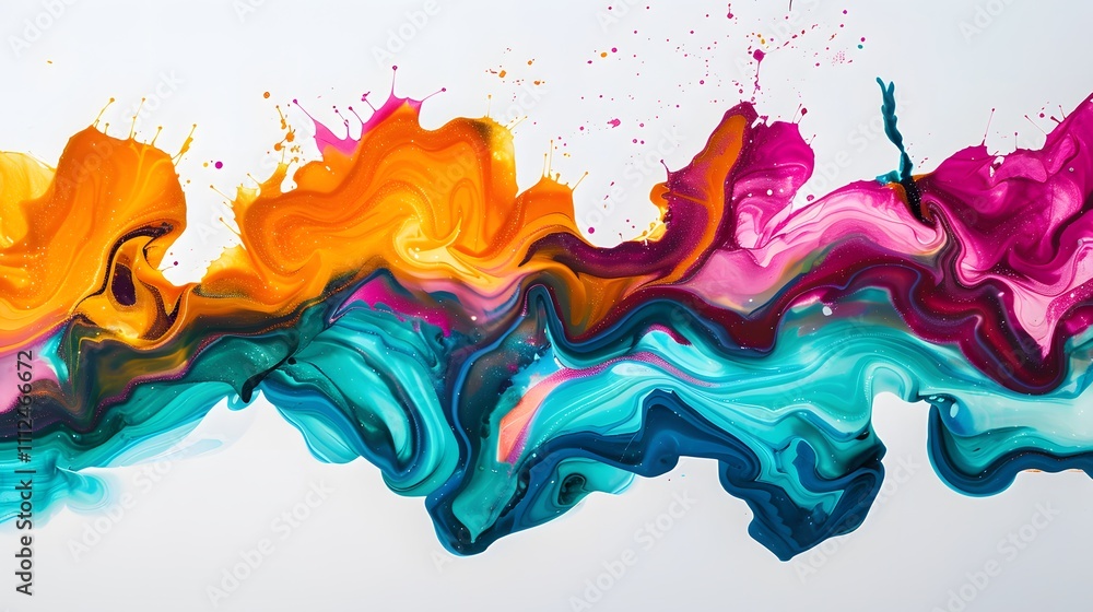Obraz premium Abstract Fluid Acrylic Paint Swirls And Splats