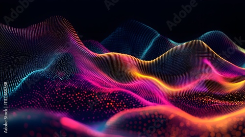 Abstract Colorful Wave Particle Data Visualization