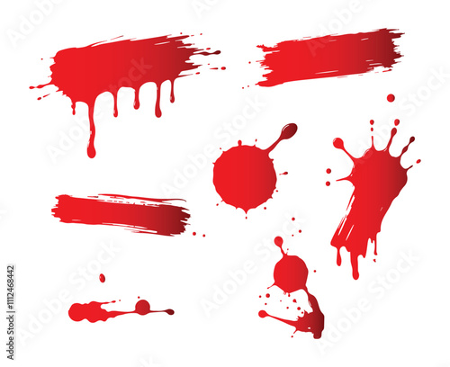 Bleeding bloodstains scare texture vector collection on white background